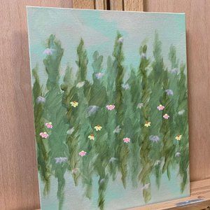 Chains of Flowers II, Acrylic Painting, 8 x 10